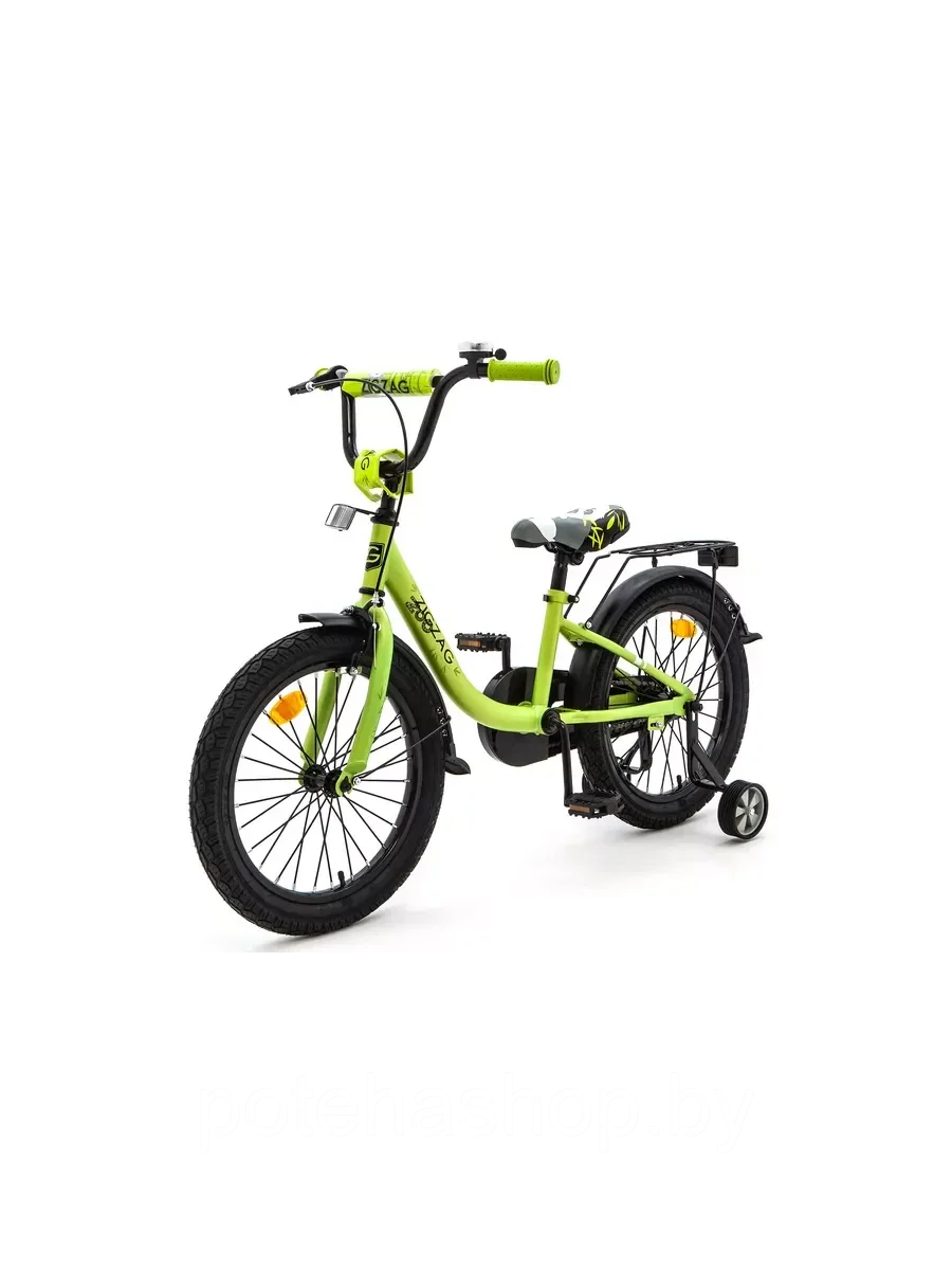 Велосипед с приставными колесами, колеса 18" ZIGZAG ZOO зеленый, ZG-1884 - фото 7 - id-p224530650