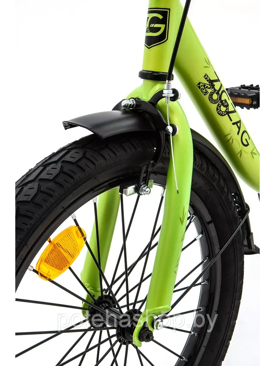 Велосипед с приставными колесами, колеса 18" ZIGZAG ZOO зеленый, ZG-1884 - фото 8 - id-p224530650