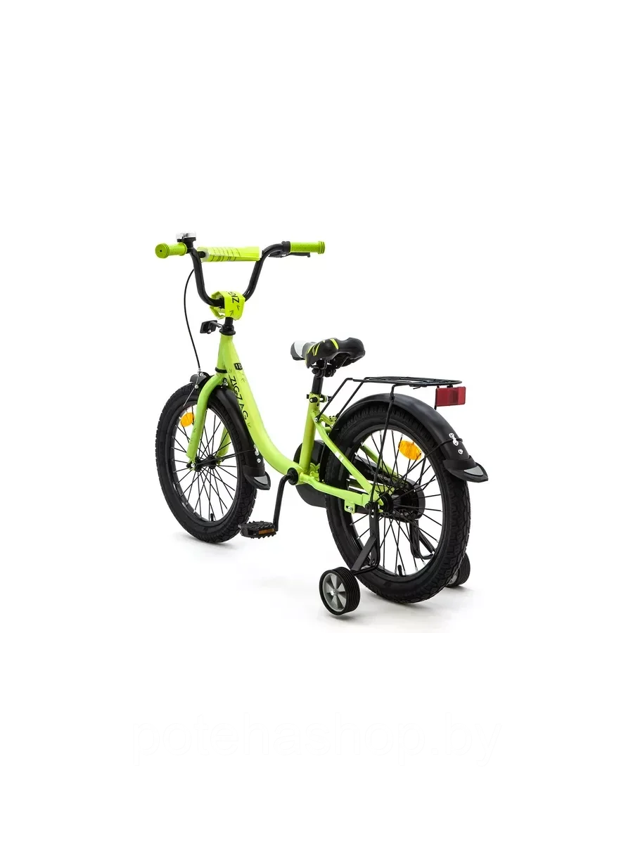 Велосипед с приставными колесами, колеса 14" ZIGZAG ZOO зеленый, ZG-1484 - фото 6 - id-p224523588
