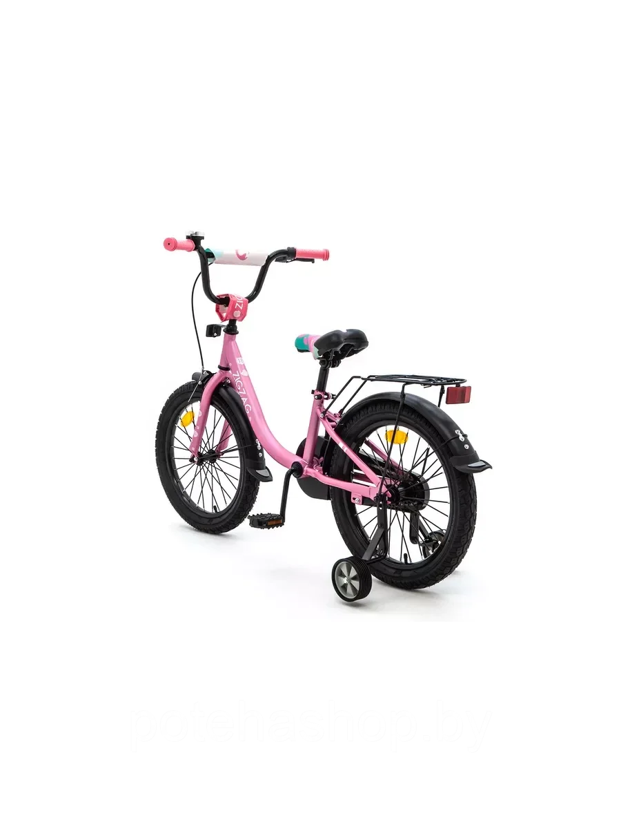 Велосипед с приставными колесами, колеса 14" ZIGZAG ZOO розовый, ZG-1482 - фото 3 - id-p224523572