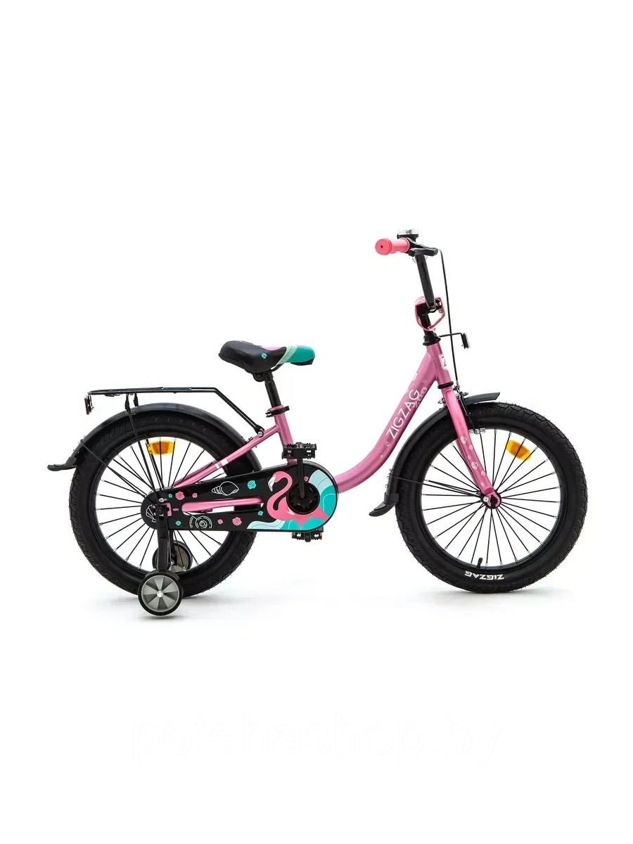 Велосипед с приставными колесами, колеса 14" ZIGZAG ZOO розовый, ZG-1482 - фото 6 - id-p224523572