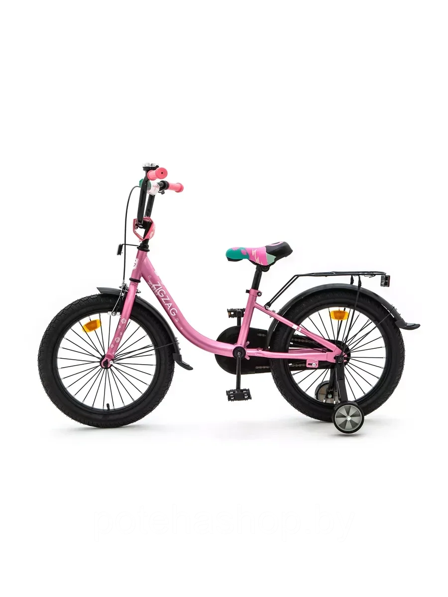 Велосипед с приставными колесами, колеса 14" ZIGZAG ZOO розовый, ZG-1482 - фото 8 - id-p224523572