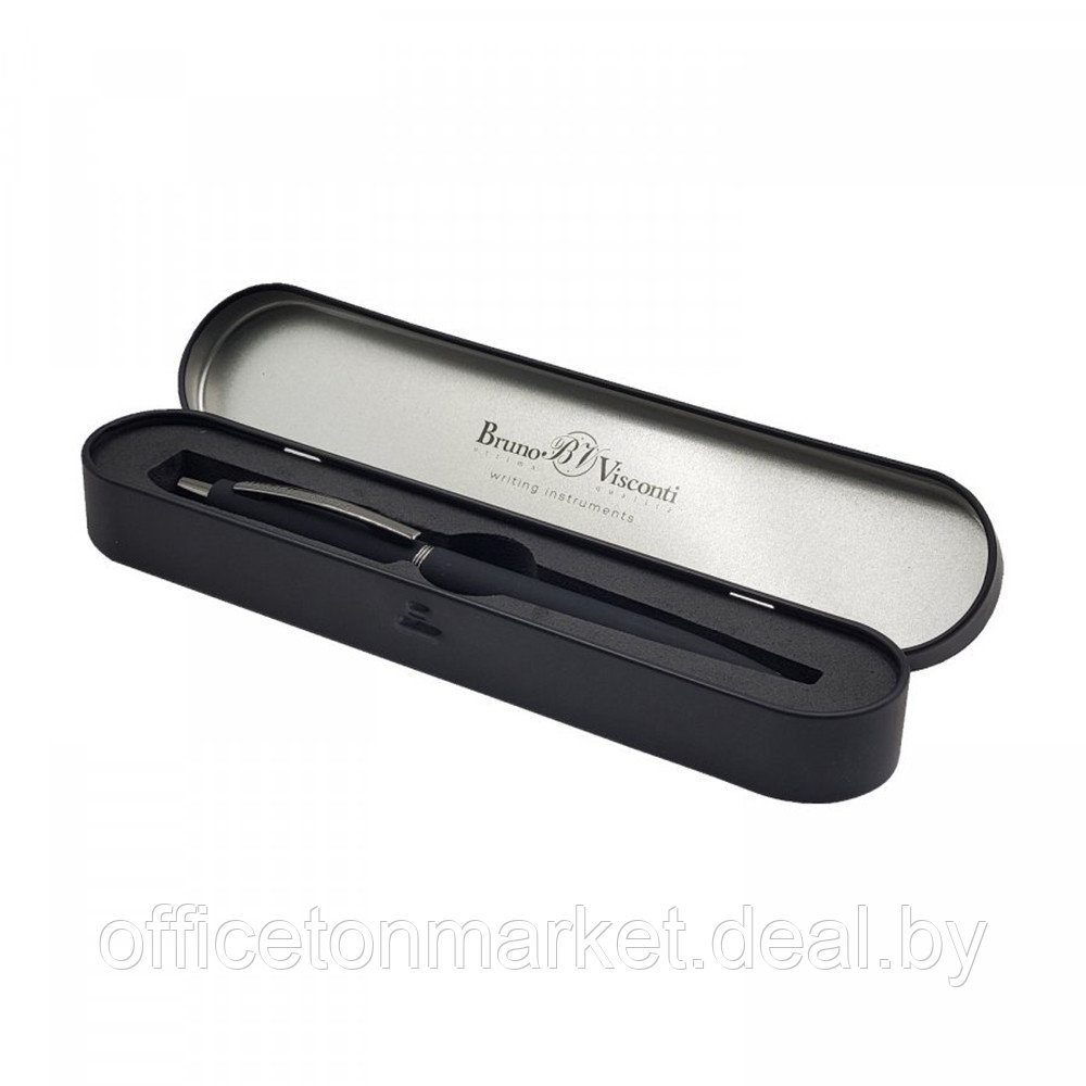 Ручка шариковая автоматическая "San Remo", 1.0 мм, черный, серебристый, стерж. синий - фото 2 - id-p224534131