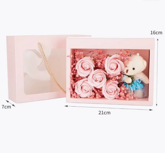 Подарочный набор 2в1 "Я тебя люблю" (мыльные розы и мишка) - фото 3 - id-p224552202