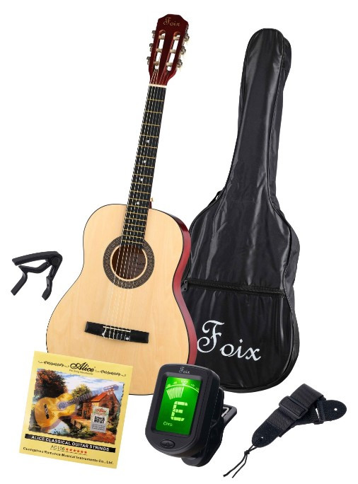 Foix FCG-2036CAP-NA-3/4 Классическая гитара 3/4 с чехлом, ремнем, тюнером - фото 1 - id-p224002723
