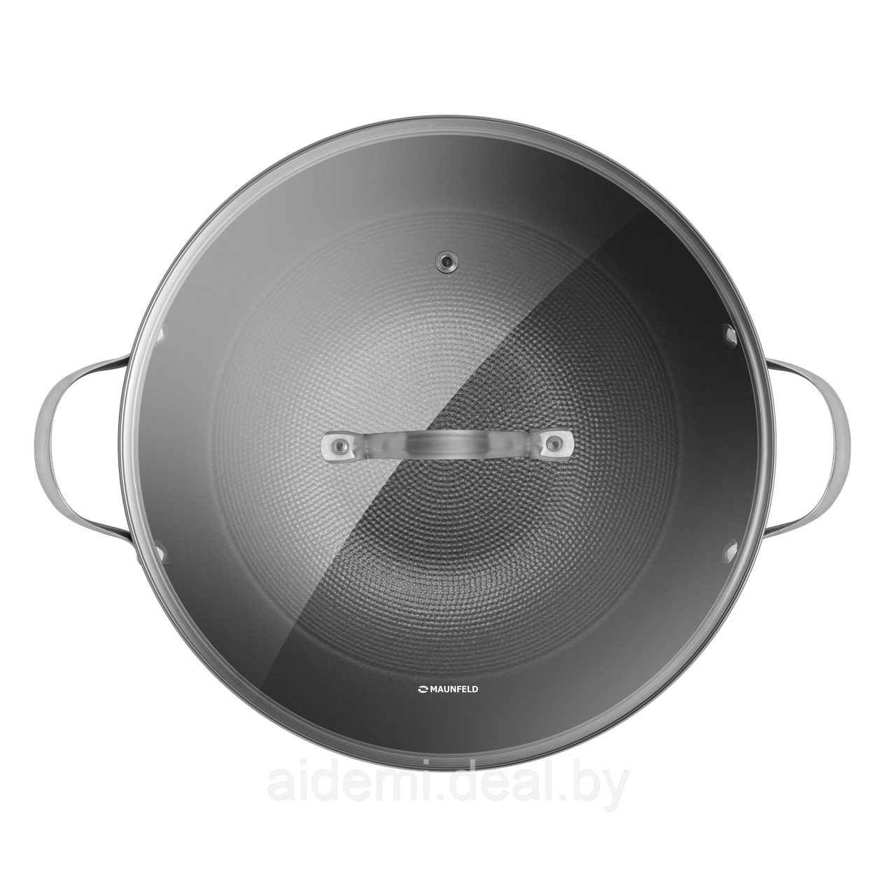 Сковорода-вок MAUNFELD HOWARD MWP32LCL15 из облегченного чугуна со стеклянной крышкой, 32 см - фото 6 - id-p224549015