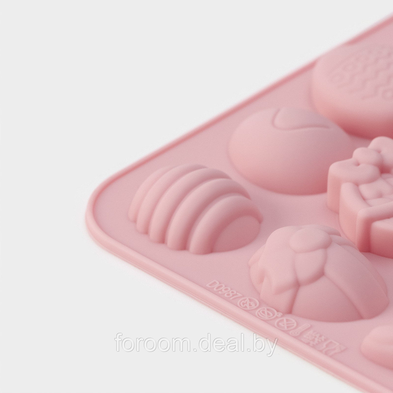 Форма силиконовая для украшений Доляна «Пасхальные кролики», 19x12,5x1 см, 18 ячеек, цвет розовый - фото 4 - id-p224552623