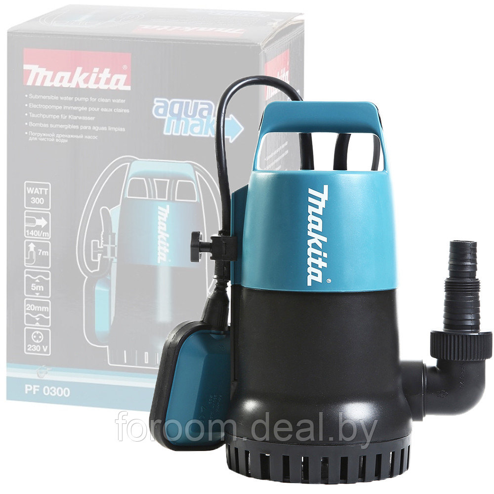 Погружной насос для чистой воды PF0300 (PF 0300) MAKITA - фото 1 - id-p224552646