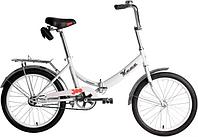 Складной подростковый велосипед для девочки подростка FORWARD KAMA 20 дюймов белый с ножным тормозом