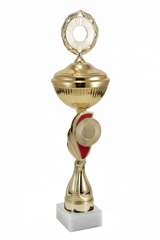 Кубок   "Красота" на мраморной подставке с крышкой , высота 42 см, чаша 10 см арт. 309-290-100 КЗ100