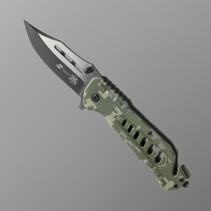 Нож складной Stinger с клипом, стропорезом, 9 см, лезвие - 3Cr13, рукоять - сталь - фото 1 - id-p224556693