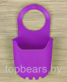 Держатель силиконовый для губки и мыла с сливными отверстиями / Органайзер на кран на кнопке Фиолетовый - фото 1 - id-p224557670