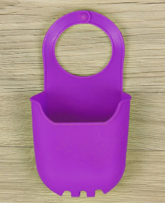 Держатель силиконовый для губки и мыла с сливными отверстиями / Органайзер на кран на кнопке Фиолетовый - фото 1 - id-p224558799