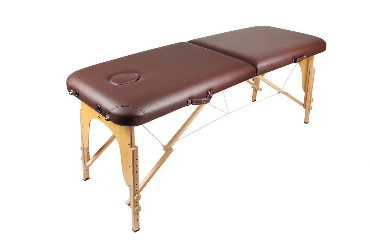 Массажный стол AtlasSport складной 2-с 60 см деревянный без аксессуаров (коричневый)