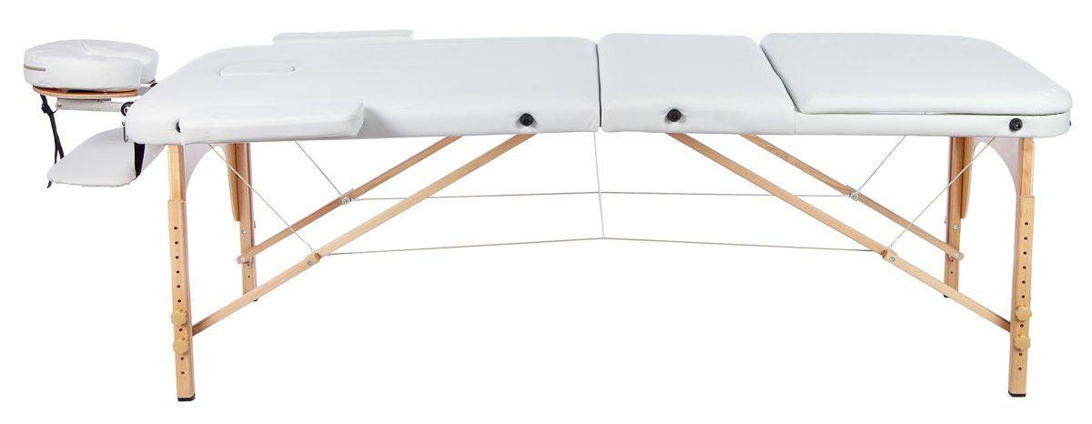 Массажный стол AtlasSport 70 см складной 3-с деревянный (белый) - фото 4 - id-p224557770