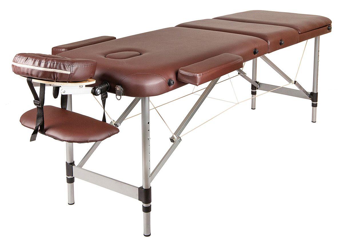 Массажный стол Atlas Sport STRONG (70 см 3-с алюминиевый усиленная столешница) коричневый - фото 1 - id-p224557778