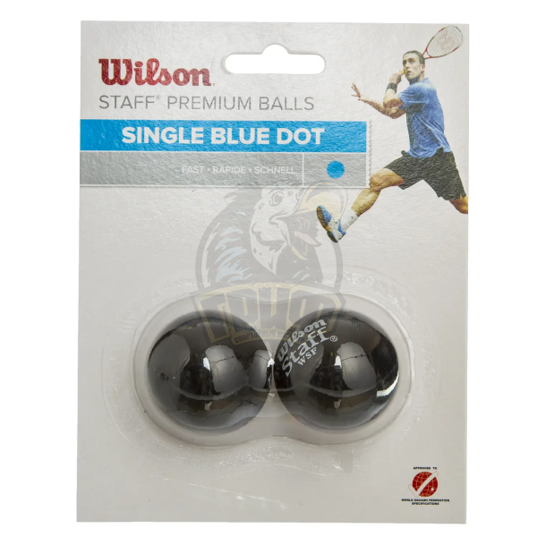 Мяч любительский для сквоша Wilson Staff Squash 1 Blue (2 мяча в упаковке) (арт. WRT617500 ) - фото 1 - id-p224536373