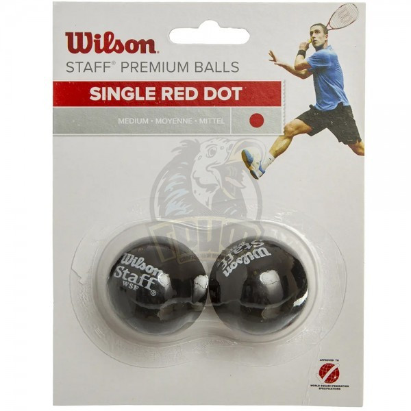 Мяч любительский для сквоша Wilson Staff Squash 1 Red (2 мяча в упаковке) (арт. WRT617700)