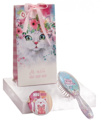 Набор детский подарочный косметический «Кошечка» 2 предмета (зеркало и расческа), ассорти (цена за 1 набор) - фото 3 - id-p204029558