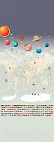 Фотообои листовые Citydecor Карта мира Флаги и планеты