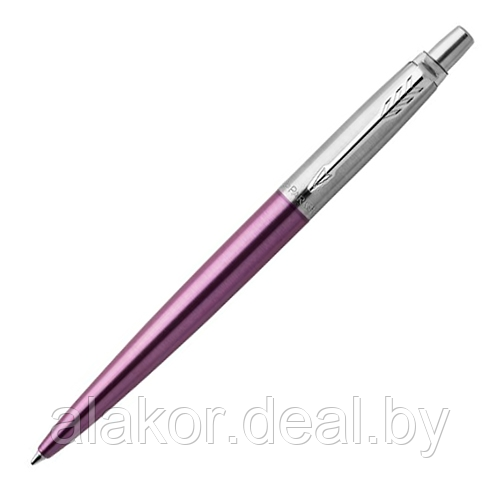 Ручка шариковая автоматическая Parker Jotter Core Victoria Violet CT, 1мм, фиолет. корпус легиров. сталь/хром