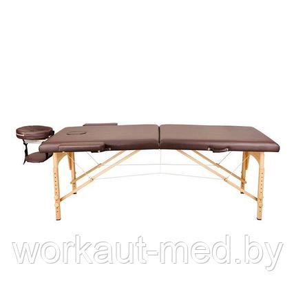 Массажный стол Atlas Sport складной 2-с 60 см деревянный + сумка в подарок (коричневый), фото 2