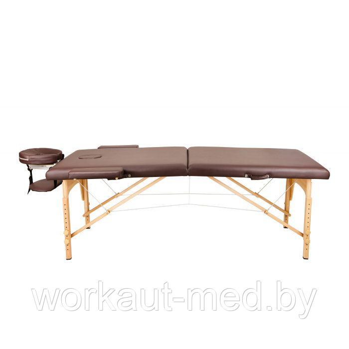 Массажный стол Atlas Sport складной 2-с 60 см деревянный + сумка в подарок (коричневый) - фото 1 - id-p224580994