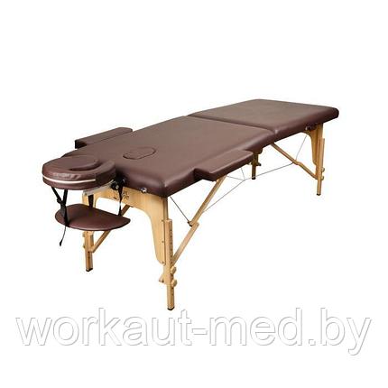 Массажный стол Atlas Sport складной 2-с 60 см деревянный + сумка в подарок (коричневый), фото 2