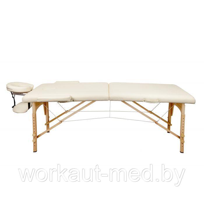 Массажный стол Atlas Sport складной 2-с 70 см деревянный + сумка в подарок (бежевый) - фото 1 - id-p224580997
