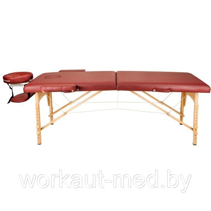 Массажный стол Atlas Sport складной 2-с 70 см деревянный + сумка в подарок (бургунди) - фото 1 - id-p224580998