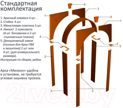 Арка межкомнатная Лесма Милано 70-130х19х180 - фото 2 - id-p224604963