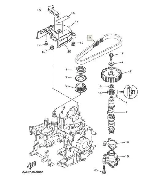 Ремень Yamaha ГРМ F20 BMHS - 2015 6AH-46241-00 - фото 3 - id-p148550196