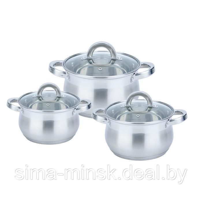 Набор посуды Bekker Premium Bella, 6 предметов: 2.1 л, 2.9 л, 3.9 л - фото 1 - id-p224617525