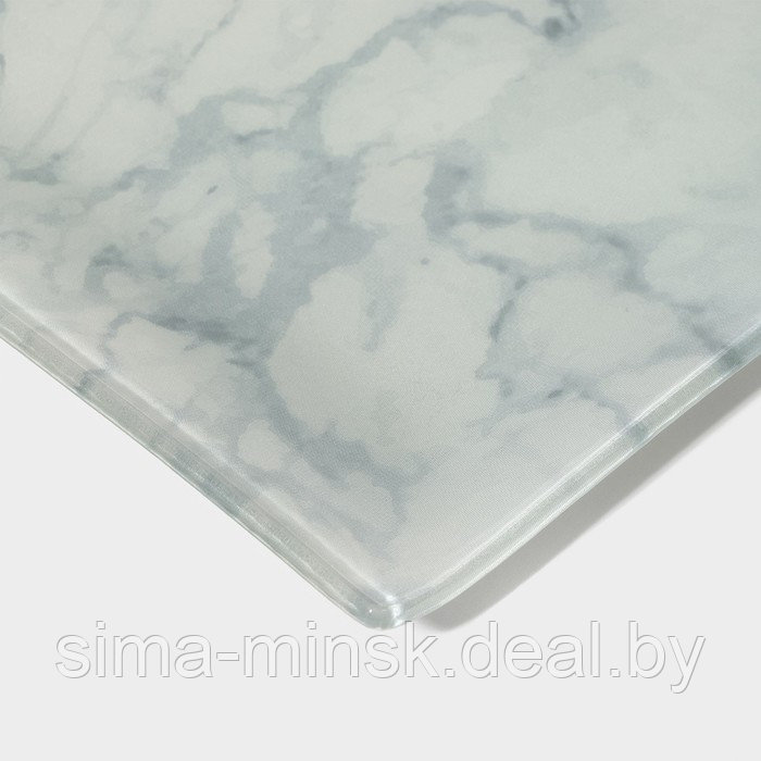 Набор для суши из стекла Доляна «Марбл белый», 3 предмета: соусники 8×2 см, 8×6 см, подставка 25×15 см - фото 6 - id-p224618029