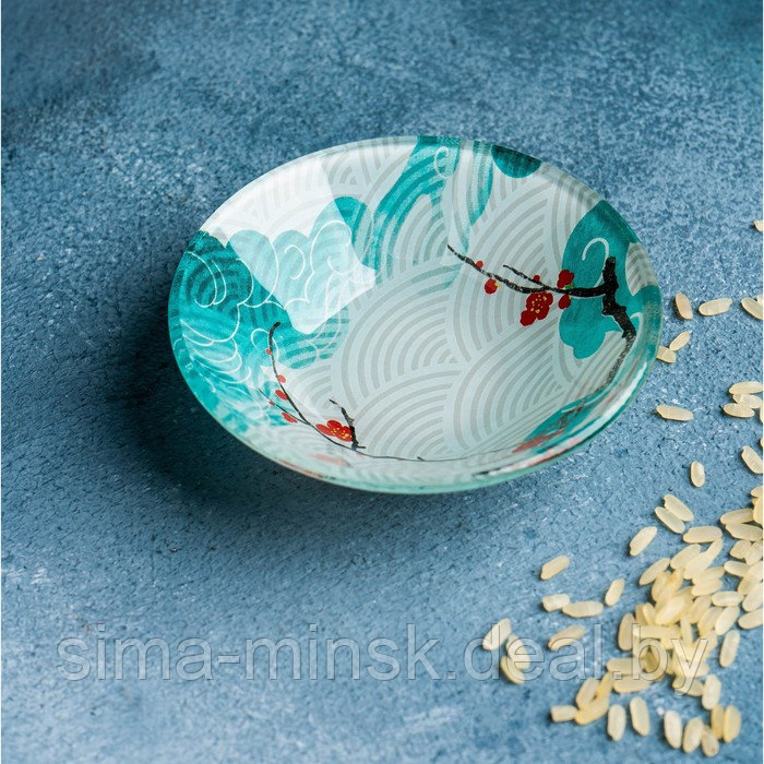Набор для суши из стекла Доляна «Абстракция», 3 предмета: соусники 8×2 см, 8×6 см, подставка 25×15 см - фото 7 - id-p224618299