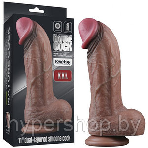 Темнокожий фаллос-гигант Dual Layered Silicone Cock XXL 28 см