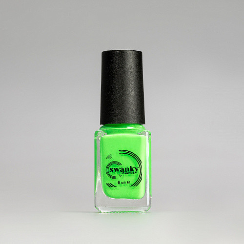 Swanky Stamping, Лак для стемпинга S15 - Неоново-зеленый (6 мл) - фото 1 - id-p224546308