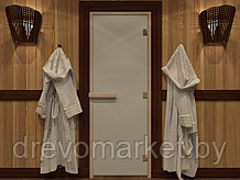 Купить двери для бани и сауны DW 700*1900, Белое матовое 8 мм стекло, коробка листва