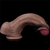 Темнокожий фаллос-гигант Dual Layered Silicone Cock XXL 33 см, фото 5