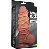 Реалистичный фаллоимитатор с мошонкой и рельефом из веревок Lovetoy Silicone Cock with Rope 25 см, фото 10