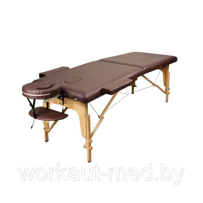 Массажный стол Atlas Sport складной 2-с 70 см деревянный + сумка в подарок (тёмно-коричневый) - фото 1 - id-p224648409