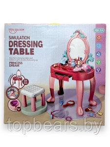 Детское трюмо для девочки, 74х57х41 см, игровой набор туалетный столик со стульчиком, детское трюмо с зеркалом