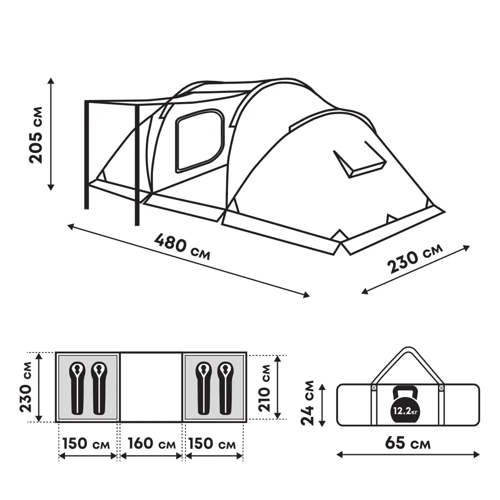 Палатка RSP Dream 4 для туризма и кемпинга - фото 5 - id-p224648683
