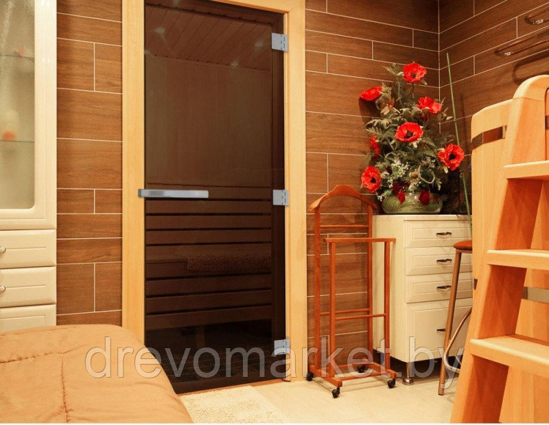 Двери для бани стеклянные DoorWood Эталон, размер коробки 70*190 см, стекло толщина 10 мм, цвет Бронза - фото 2 - id-p154314154