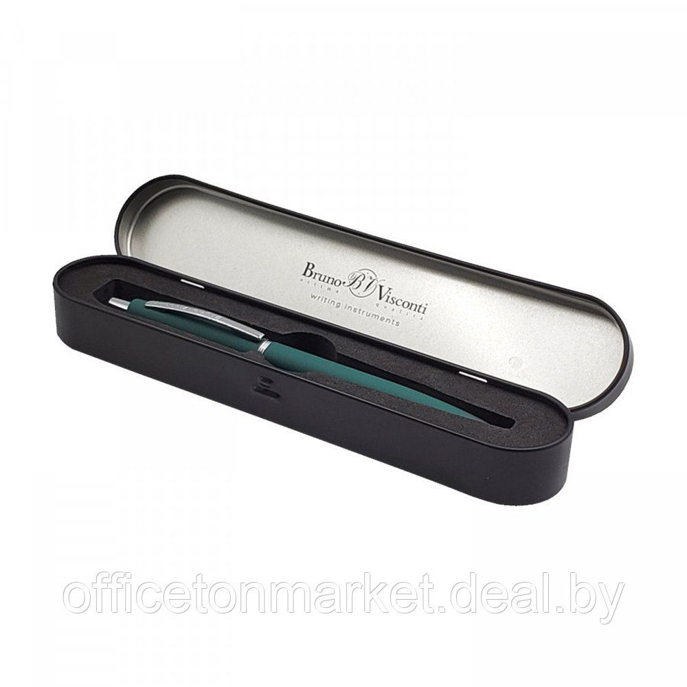 Ручка шариковая автоматическая "San Remo", 1.0 мм, зеленый, серебристый, стерж. синий - фото 2 - id-p224534079