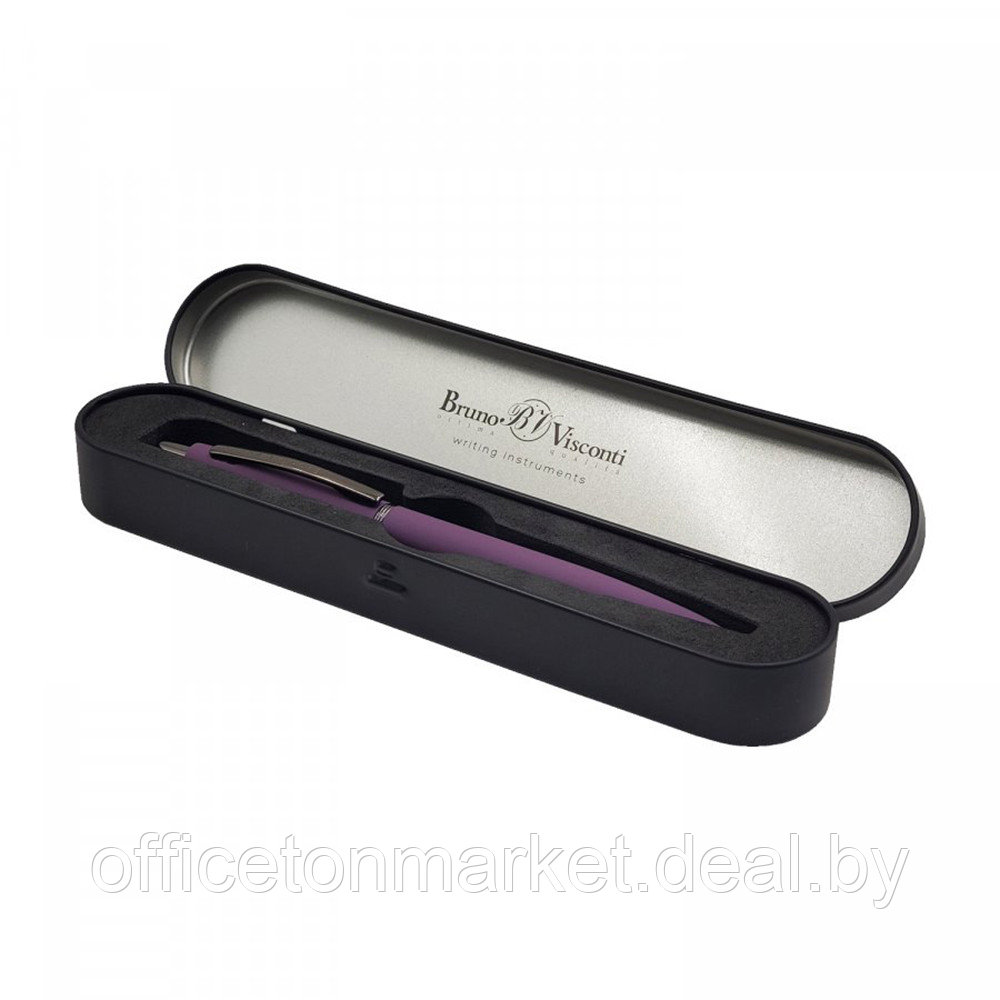 Ручка шариковая автоматическая "San Remo", 1.0 мм, фиолетовый, черный, стерж. синий - фото 2 - id-p224534130