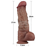 Темнокожий фаллос-гигант Dual Layered Silicone Cock XXL 27 см, фото 2