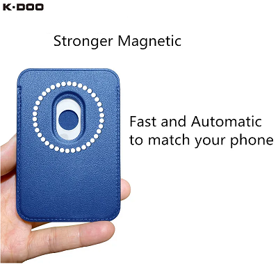Магнитный кошелек K-DOO / KZDOO Leather Wallet MagSafe серый - фото 5 - id-p224650909