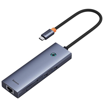 Baseus UltraJoy Series 7-Port HUB Docking Station Type-C to HDMI4K@60Hz*1+USB3.0*2+PD*1+RJ45*1+S D/TF3.0*1 - фото 2 - id-p224650914