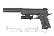 УЦЕНКА!!! Cтрайкбольный пистолет Galaxy G.25A, кольт, colt, черный, в комплекте  ЛЦУ. потертости на корпусе,